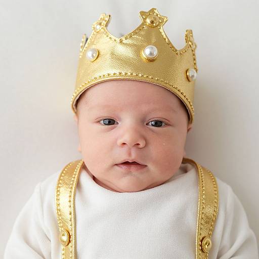 Newborn Prince Wearing Crown and Robe
