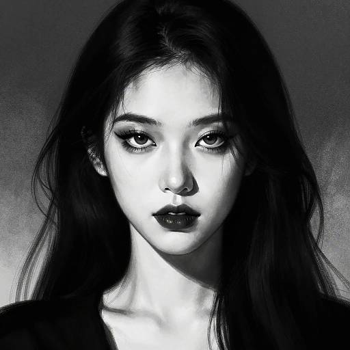 High-Contrast Mysterious Woman Portrait