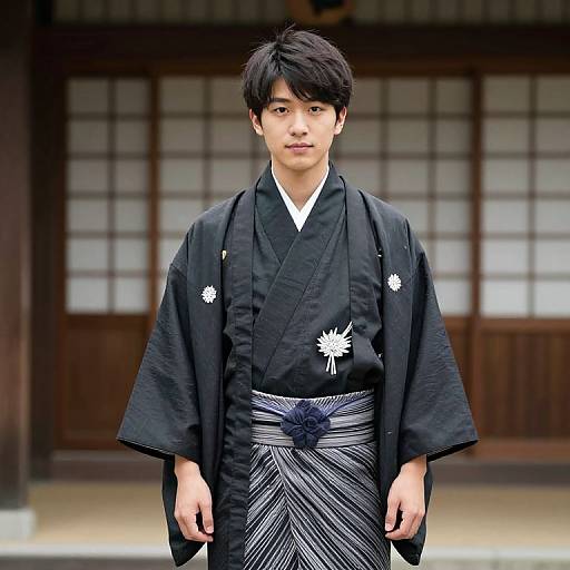 Asian Boy in Traditional Kimono