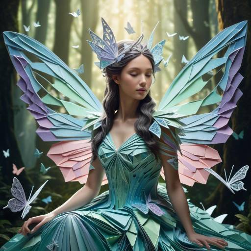 Ethereal Fairy Queen with Origami Butterflies Ethereal Fairy Queen with Origami Butterflies