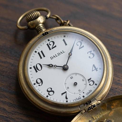 Intricate Antique Brass Pocket Watch