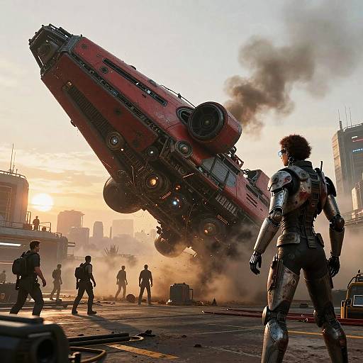 Cinematic Cyberpunk Spaceship Landing