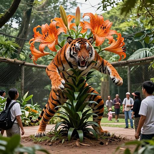 Double Exposure Tiger Lily Monster Attack