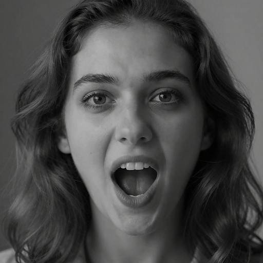 High-Contrast Close-Up of Intense Woman