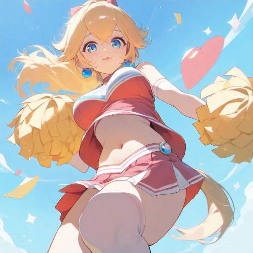 Cheerleader Princess Peach in Action