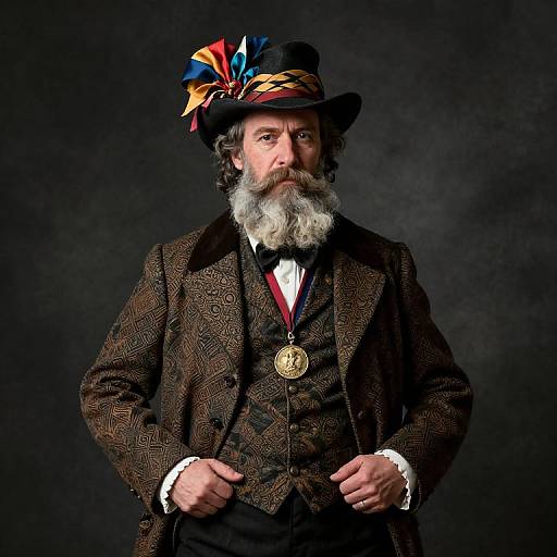 Victorian Merchant Portrait with Ribbons