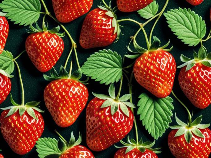 Adorable Close-Up Strawberry Wallpaper Design