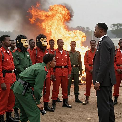 Mid-Century Confrontation in Firelight