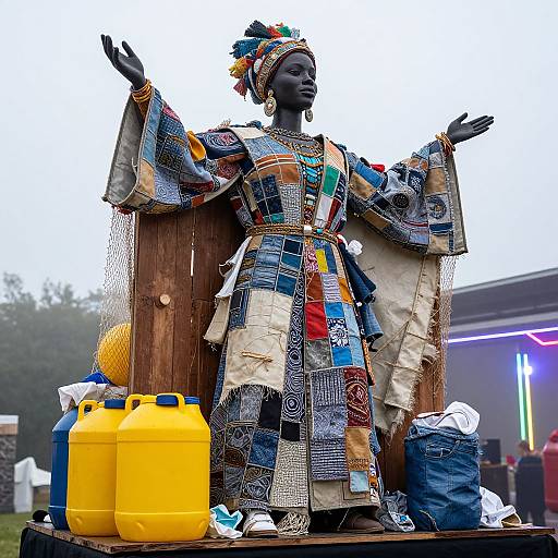 Eco-Artistic African Woman Sculpture