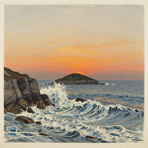 Icy Waves at Fiery Sunset Cliffs