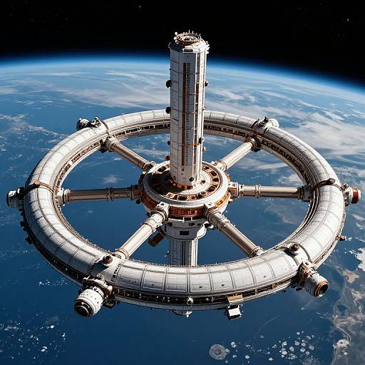 Futuristic O'Neill Cylindrical Space Stations
