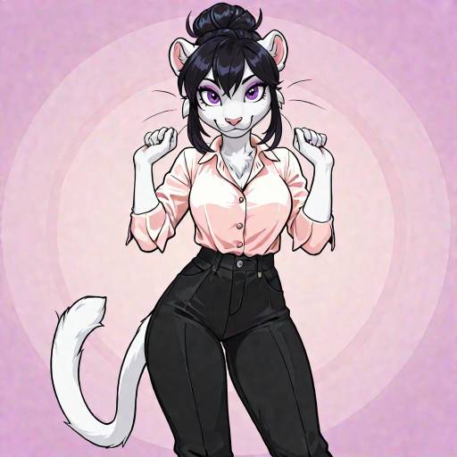 Playful Anthropomorphic Panther Character Design