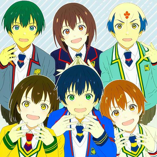 Illustration of Asanaka yomogi, gridman universe in the style of Akagi kurage