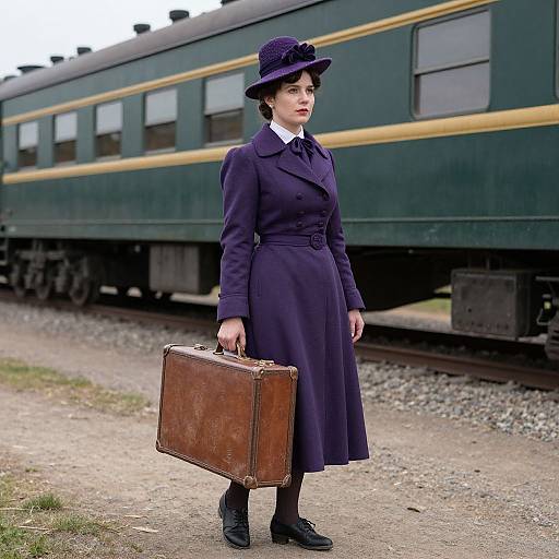 Victorian Woman by Historic Train