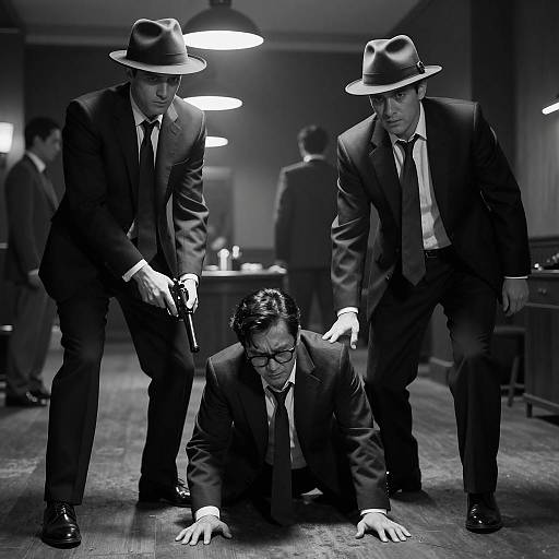 Dramatic Noir Scene with Tension