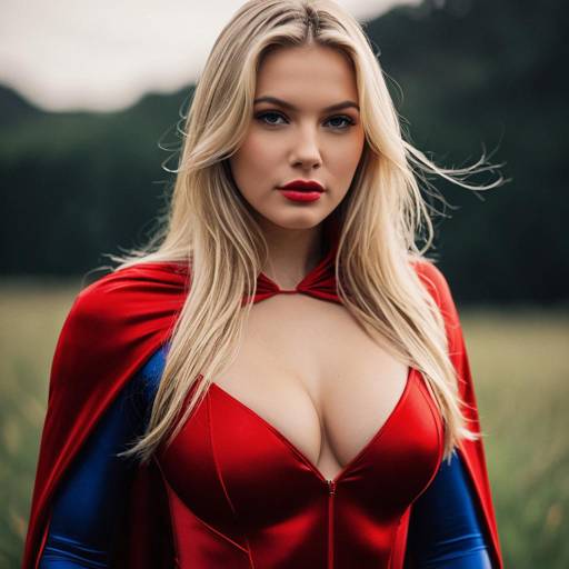 Realistic Superhero Girl in Cape