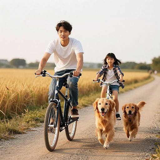 Biking Adventure Through Golden Fields