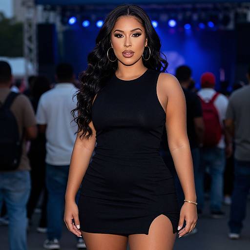 Confident Woman at Urban Night Event