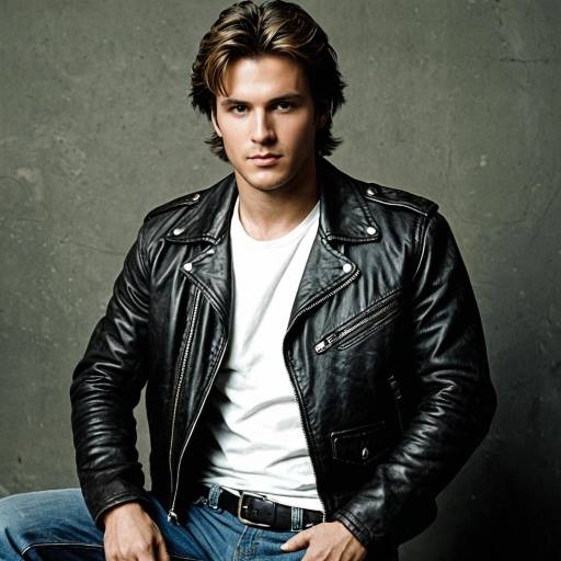 Rugged Male in Casual Leather Attire