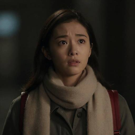 Worried Young Woman in Cozy Attire