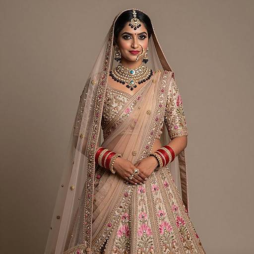 Elegant Indian Bridal Portrait in Traditional Attire