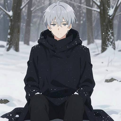 Emotionless Silver-Haired Anime Boy