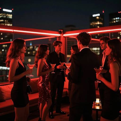 Stylish Rooftop Red Club Party