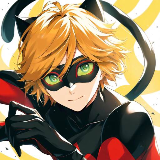 Illustration of Adrien agreste, miraculous ladybug in the style of Morizono shiki