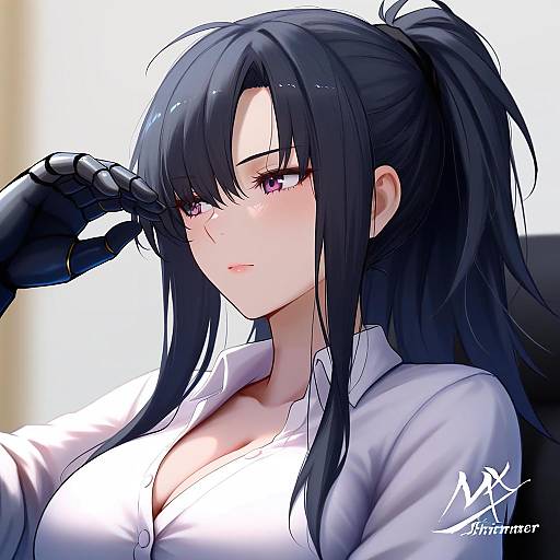 Illustration of Angelia (girls' frontline), girls' frontline in the style of Shimmer