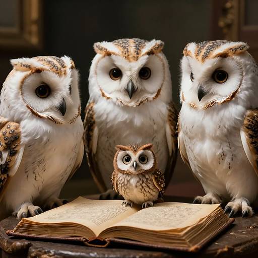 Wise Owls Deliberating Over Manuscript