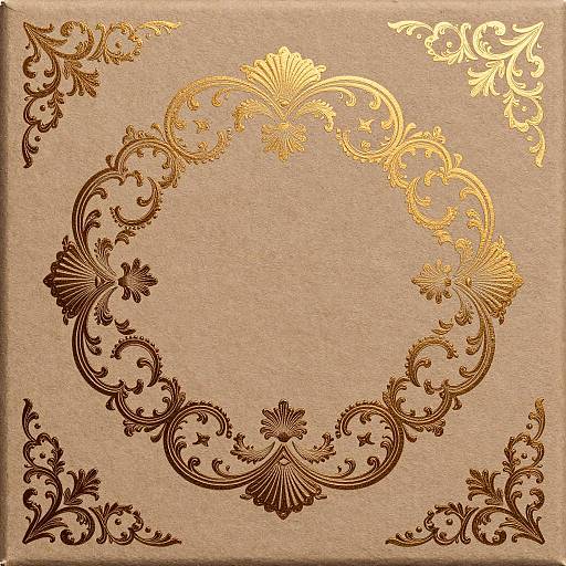 Elegant Rococo Scrollwork Design for Packaging