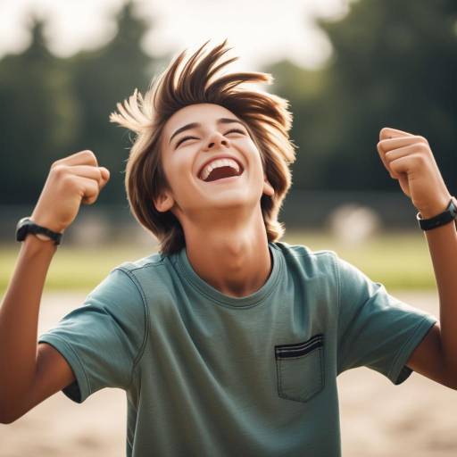 Energetic Summer Laugh of a Teen