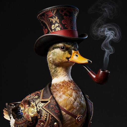 Victorian Duck in Ornate Attire