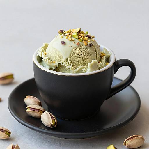 Elegant Pistachio Gelato Presentation