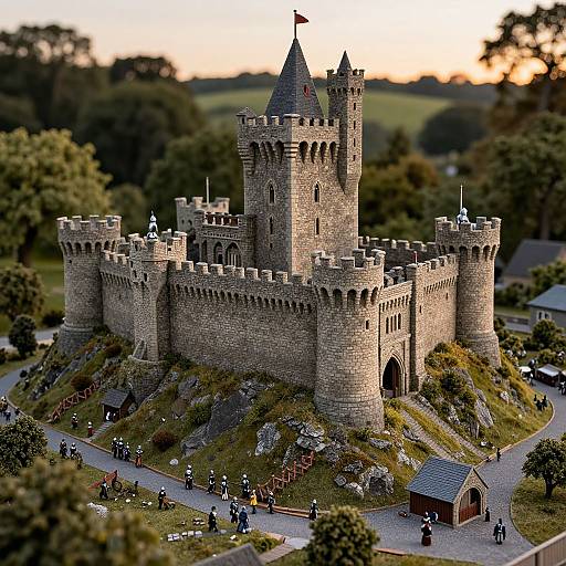Realistic Medieval Castle Scale Model