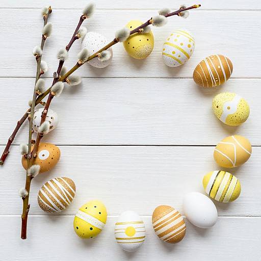 Easter Eggs with Willow Branches