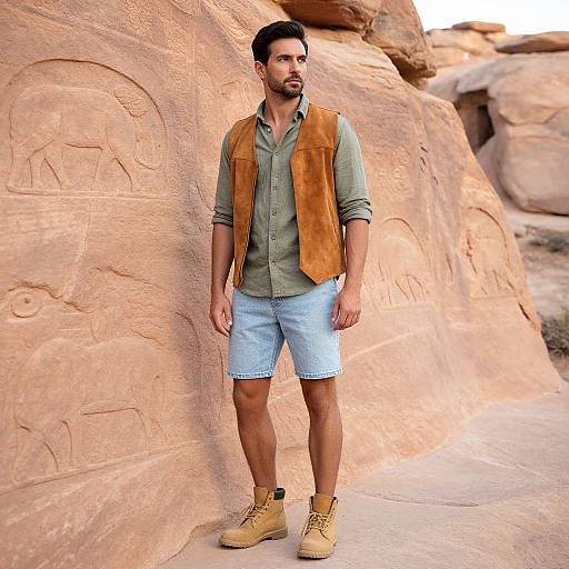 Man in Desert-Cliff Fashion