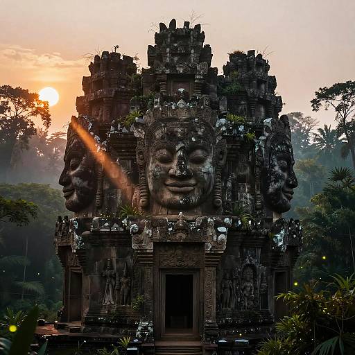 Mystical Jungle Temple at Dusk