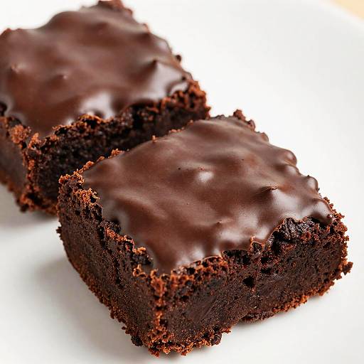 Glossy Chocolate Glazed Brownies Close-Up