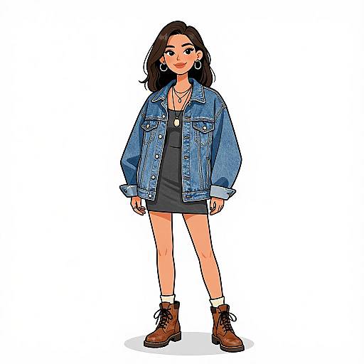 Smiling Woman in Casual Street Style