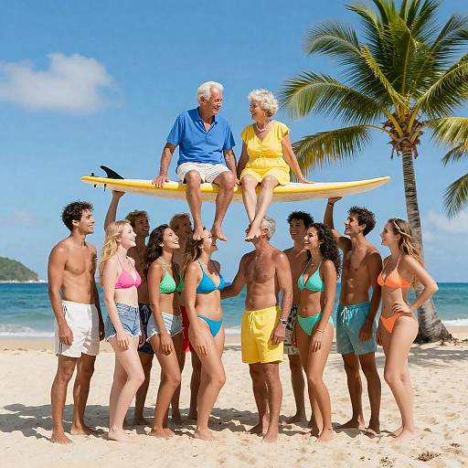 Joyful Gathering on Tropical Beach