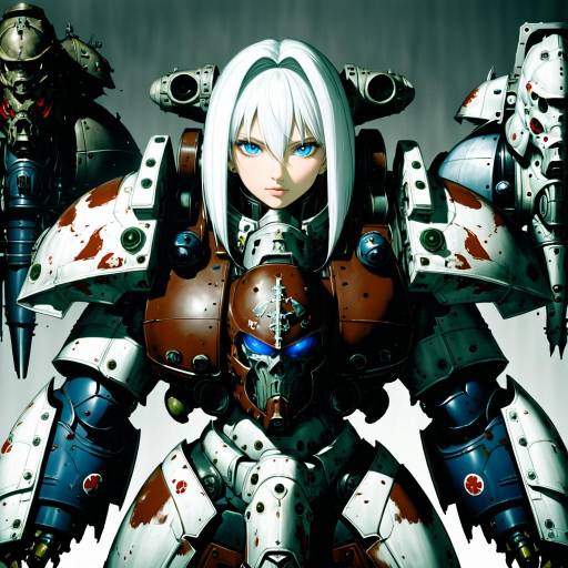 Illustration of Adepta sororitas, warhammer 40k in the style of Ootomo takuji