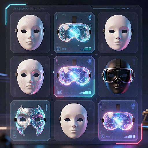 Futuristic AI Mask Generator Interface