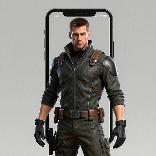 Photorealistic Solid Snake iPhone Capture