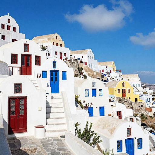 Sunlit Mediterranean Village Scene