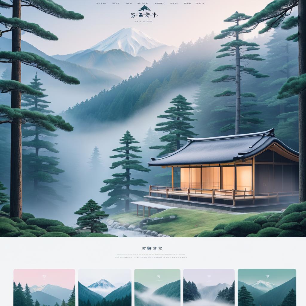 Cinematic Japanese Mountain Lodge Landing Page