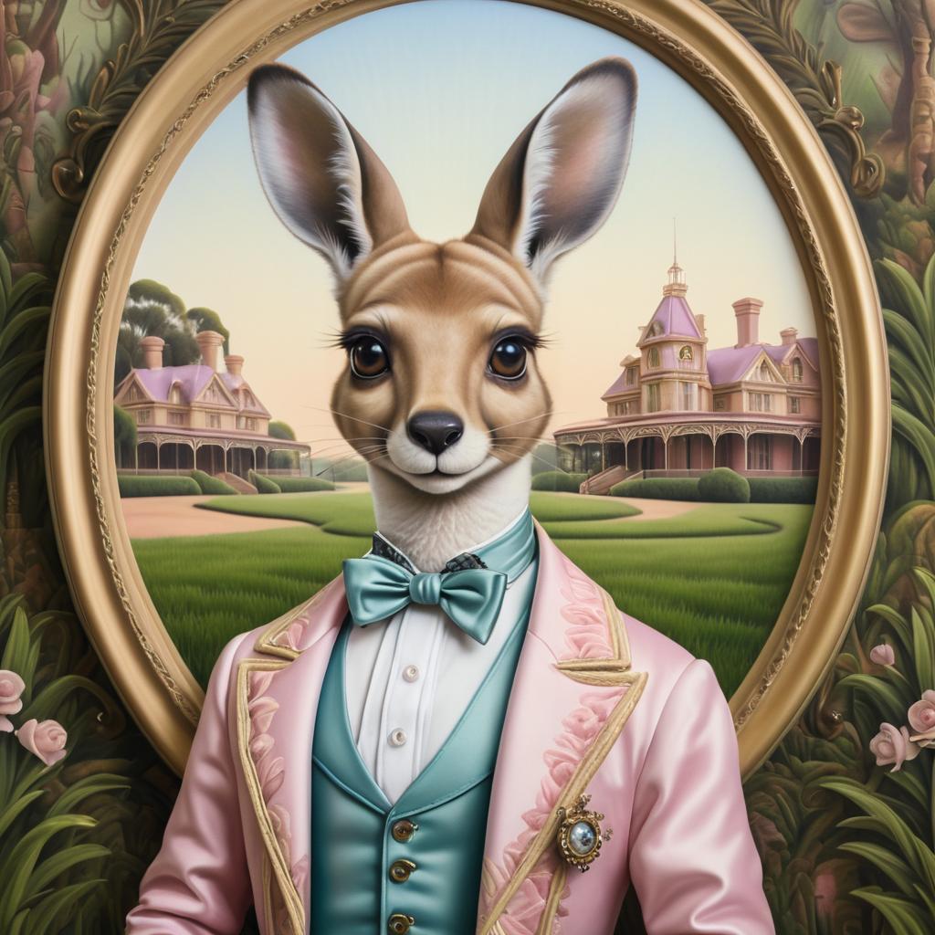 Victorian Kangaroo in Hyper-Realism