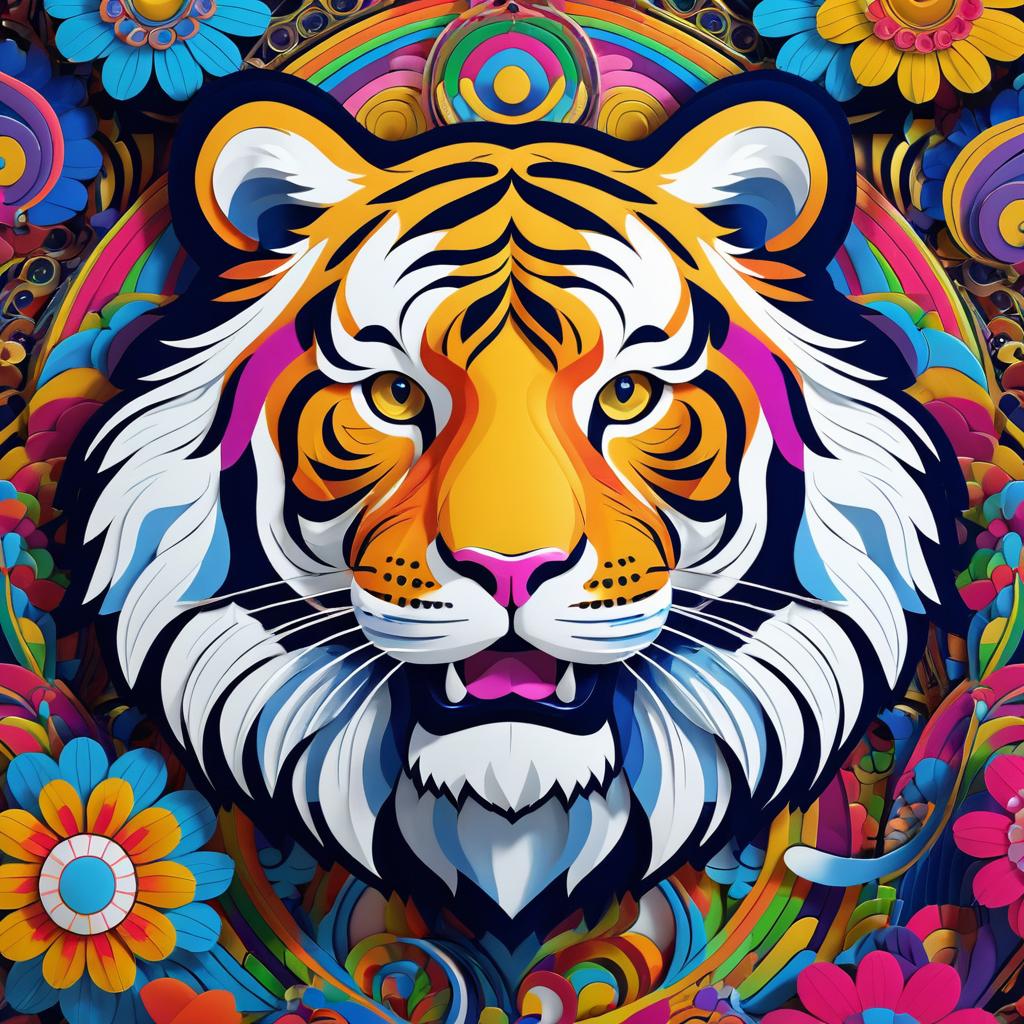 Elegant Tiger Portrait in Vibrant Detail