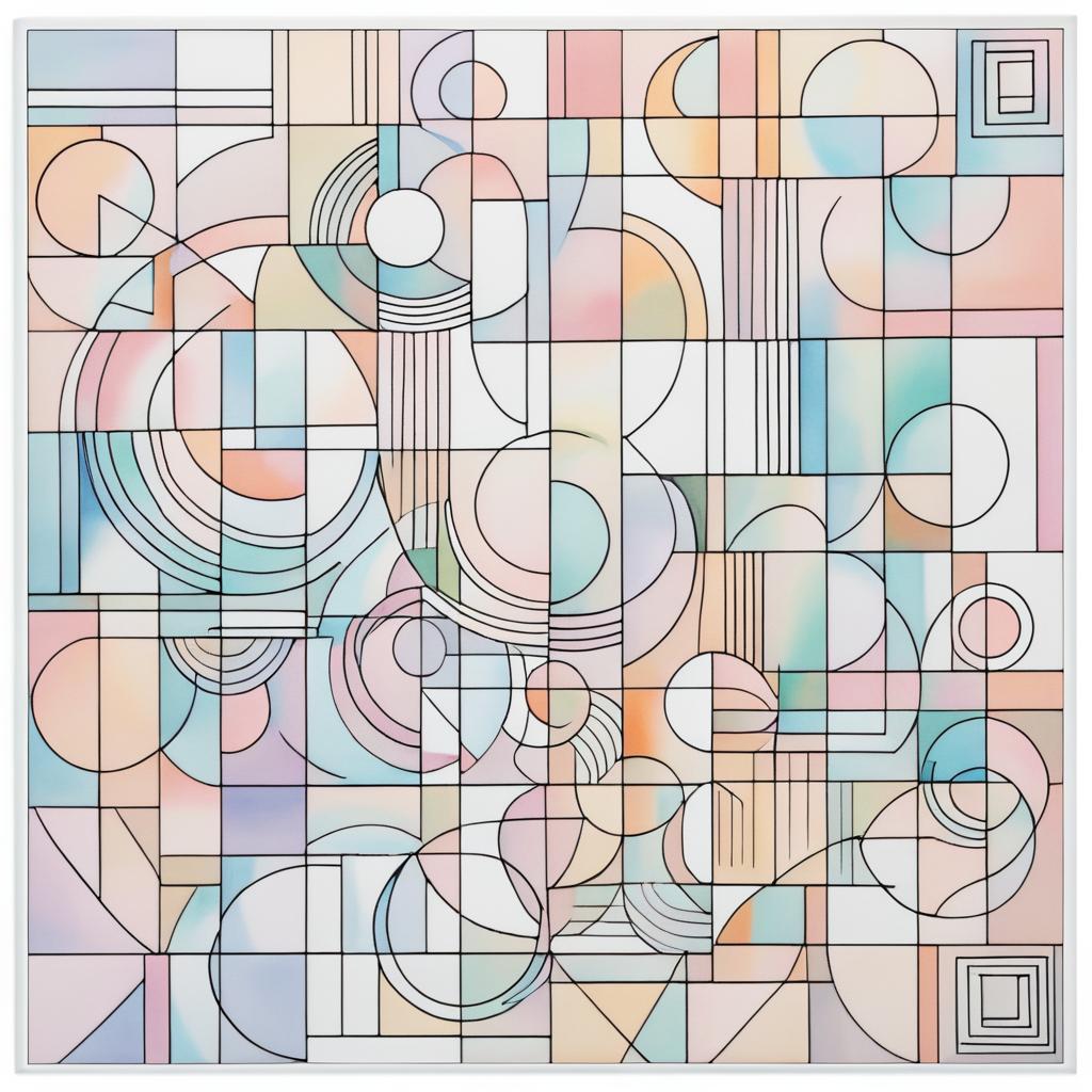 Pastel Klee-Inspired Geometric Coloring Page