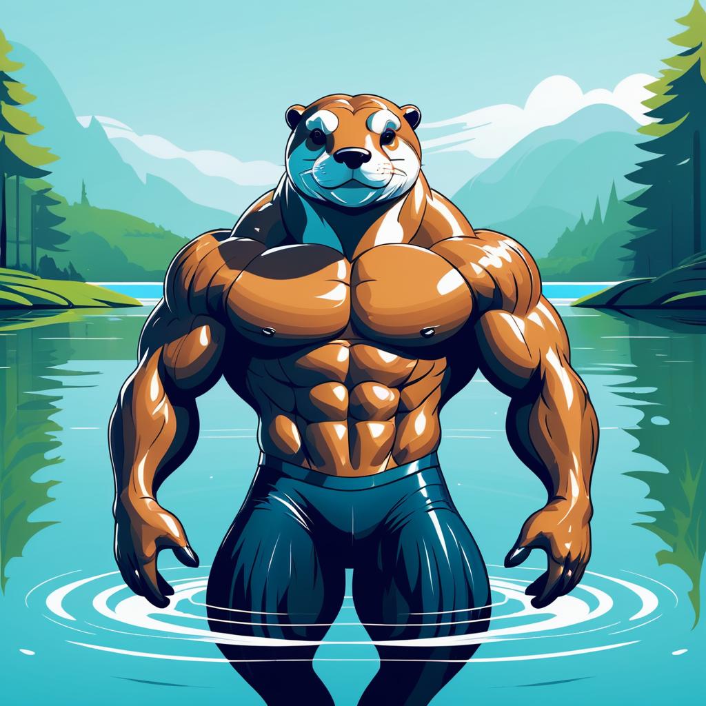 Buff Otter Champion in Serene Lake